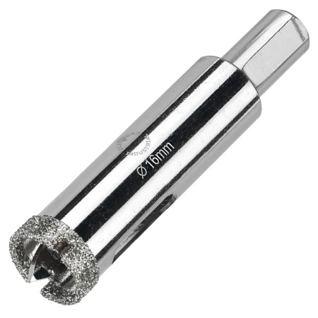 Алмазная коронка по керамограниту, плитке, кафелю 16 мм с центром Diamond Industrial