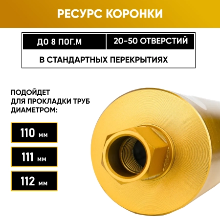 Коронка алмазная 1 1/4" 112/400/9 сегм. по бетону Golden Dragon