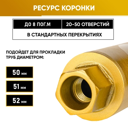 Коронка алмазная М22 051/370 по бетону Golden Dragon