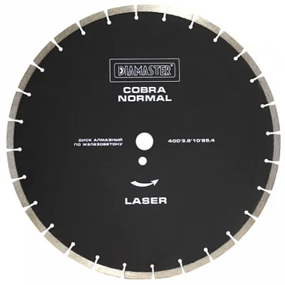 Диск сегментный Normal COBRA д.400*25,4 (*3,5*10)мм | 27z/железобетон/wet DIAMASTER